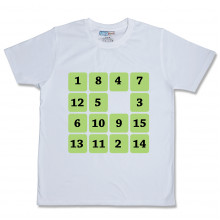 Men Round Neck White T-Shirt- Sudoku